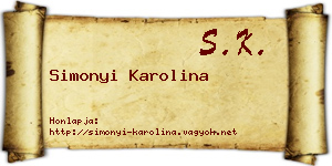 Simonyi Karolina névjegykártya
